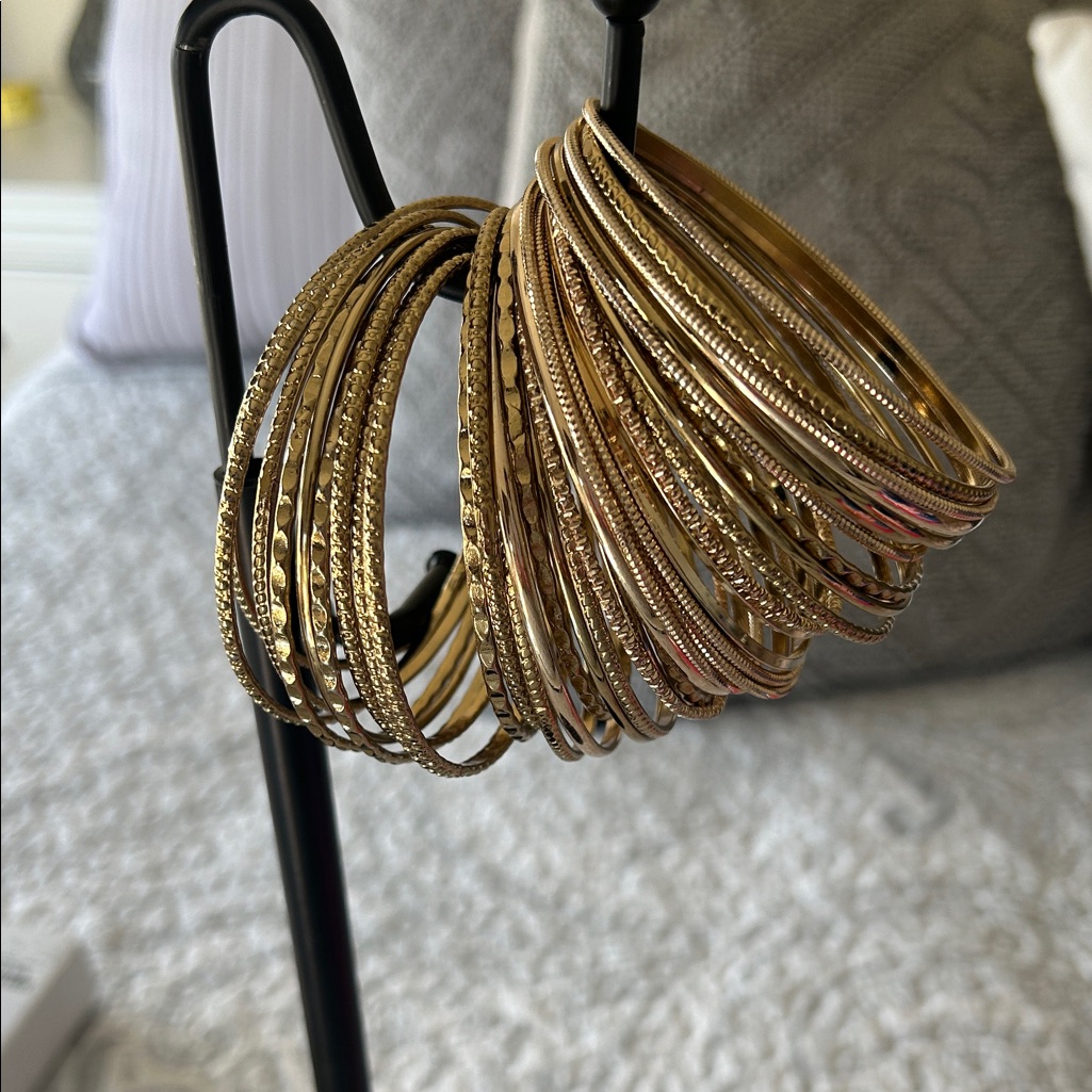 Lane Bryant Gold-Tone Stacked Bangle Bracelet Set